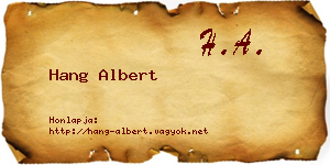 Hang Albert névjegykártya
