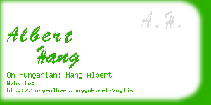 albert hang business card